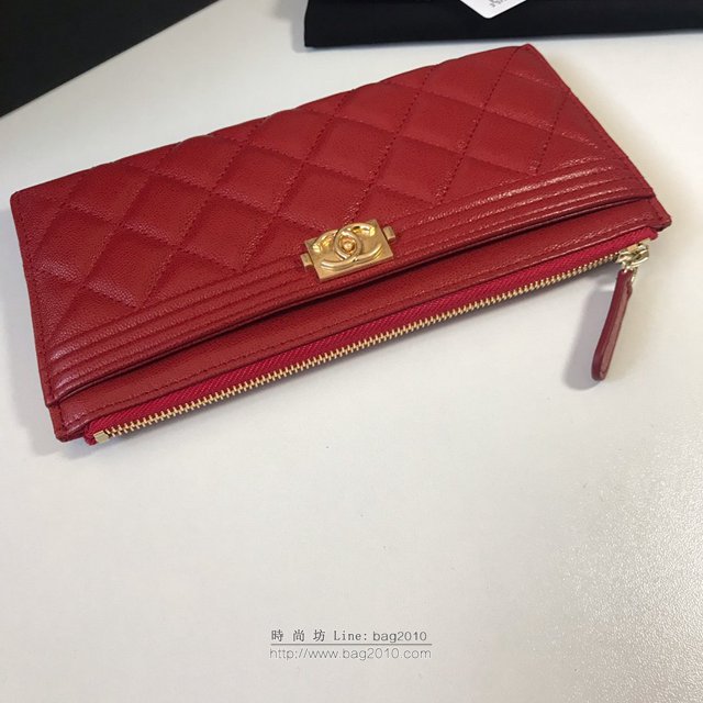 Chanel女包 81254 香奈兒新款leboy手拿包 Chanel拉鏈長錢包  djc2983
